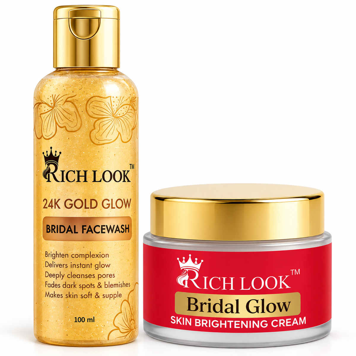 BRIDAL COMBO (Night Cream + Facewash) 5 days results Skin Brightening- Dark Spots & Dullness removal cream - Ultra Fairness & Glow Booster Night Cream. Deep Cleansing skin with deep exfoliate.