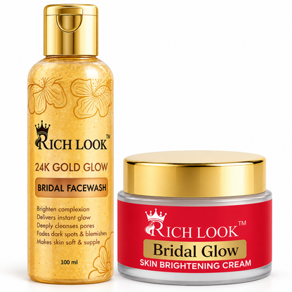 BRIDAL COMBO (Night Cream + Facewash) 5 days results Skin Brightening- Dark Spots & Dullness removal cream - Ultra Fairness & Glow Booster Night Cream. Deep Cleansing skin with deep exfoliate.