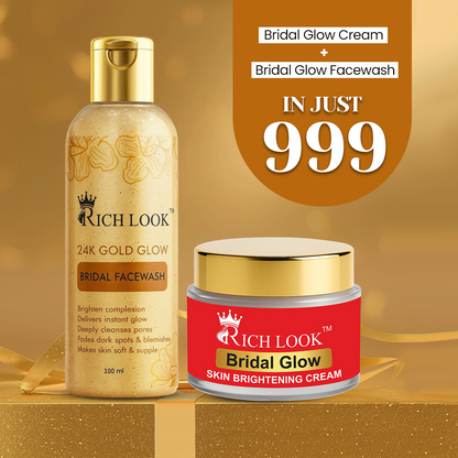 BRIDAL COMBO (Night Cream + Facewash) 5 days results Skin Brightening- Dark Spots & Dullness removal cream - Ultra Fairness & Glow Booster Night Cream. Deep Cleansing skin with deep exfoliate.