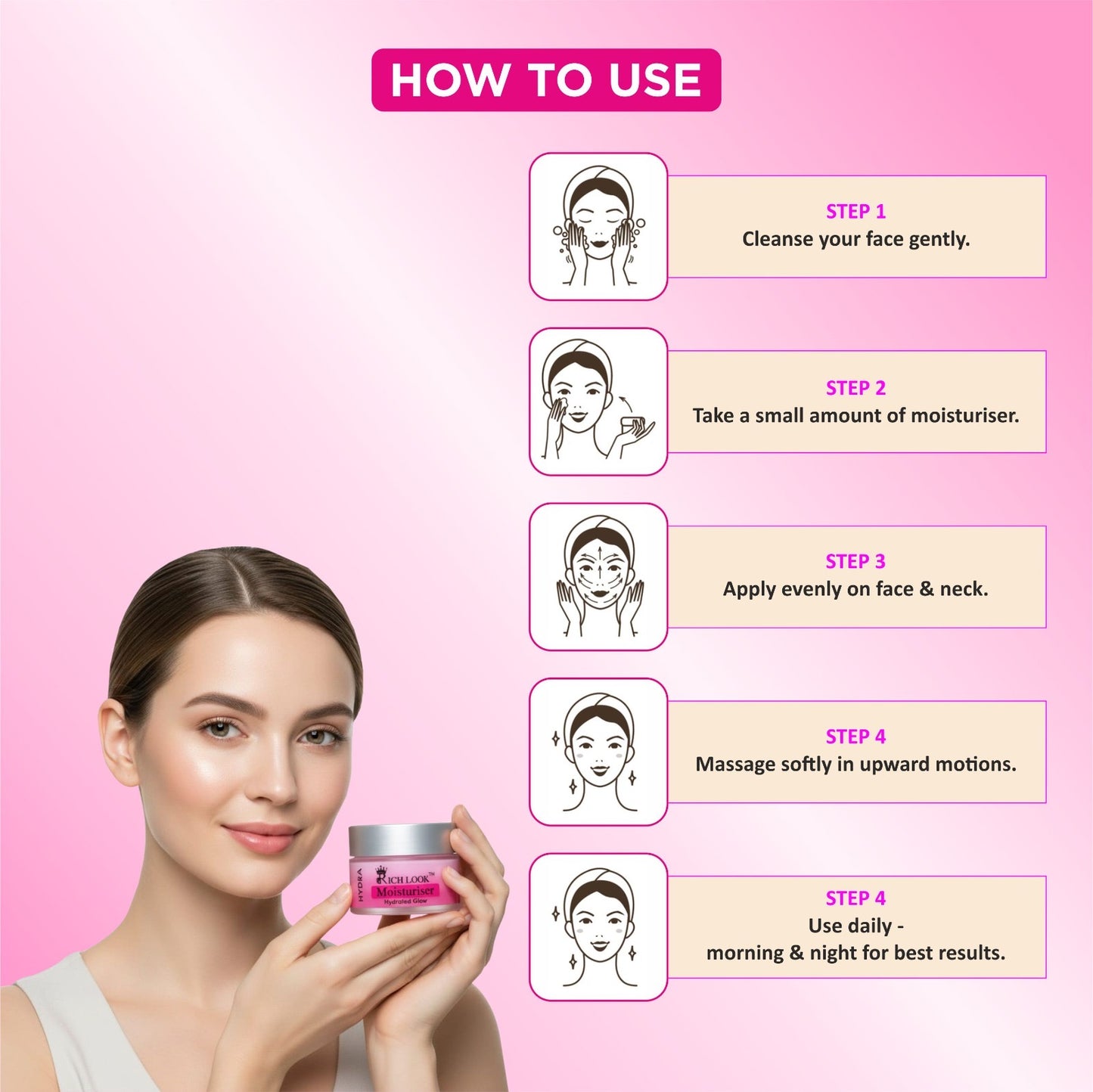 MOISTURIZING DAY CREAM Spf 50+ (Hydrated Glow with Hyaluronic Acid)