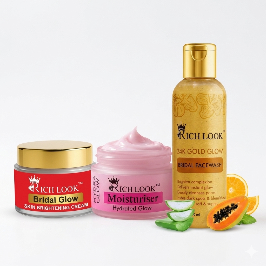 BRIDAL GLASS SKIN COMBO (Facewash + Night Cream + Day Cream)
