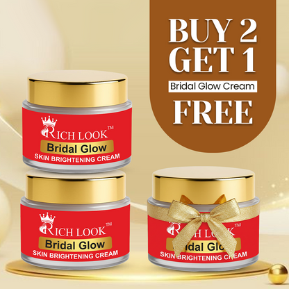BUY 2 GET 1 BRIDAL GLOW CREAM FREE 6 days results - Skin Brightening- Dark Spots & Dullness removal cream - Ultra Fairness & Glow Booster Night Cream.