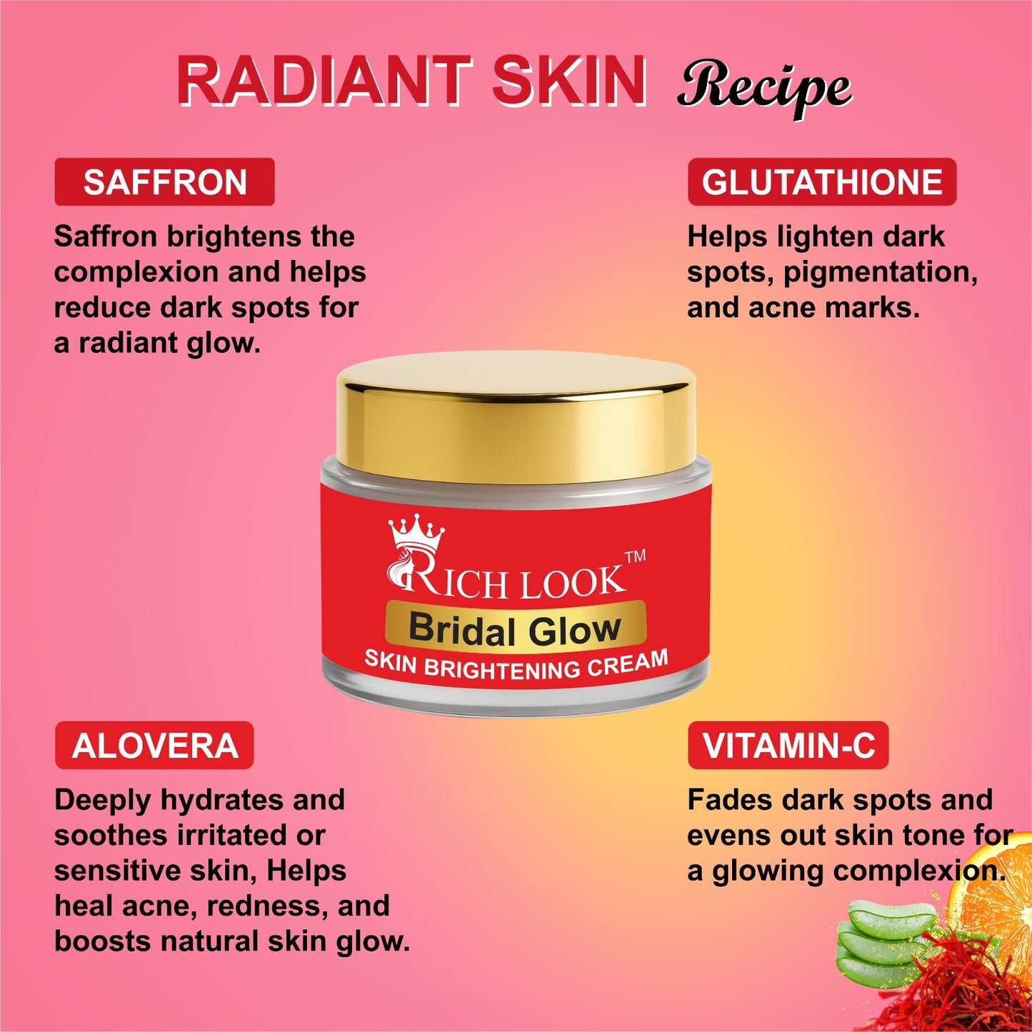 BUY 2 GET 1 BRIDAL GLOW CREAM FREE 6 days results - Skin Brightening- Dark Spots & Dullness removal cream - Ultra Fairness & Glow Booster Night Cream.