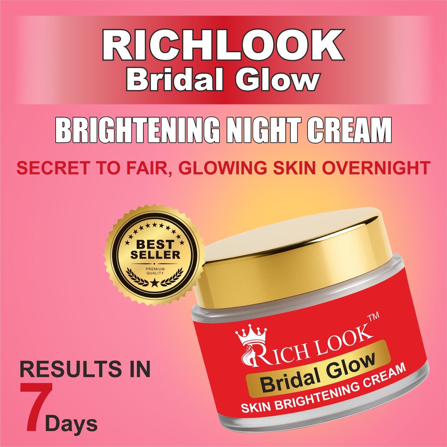 BRIDAL COMBO (Night Cream + Facewash) 5 days results Skin Brightening- Dark Spots & Dullness removal cream - Ultra Fairness & Glow Booster Night Cream. Deep Cleansing skin with deep exfoliate.
