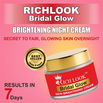 BRIDAL COMBO (Night Cream + Facewash) 5 days results Skin Brightening- Dark Spots & Dullness removal cream - Ultra Fairness & Glow Booster Night Cream. Deep Cleansing skin with deep exfoliate.