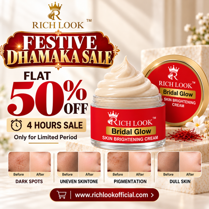 5 hours Sale | BRIDAL GLOW - Skin Brightening 5 days results - Dark Spots & Dullness removal cream - Ultra Fairness & Glow Booster Night Cream