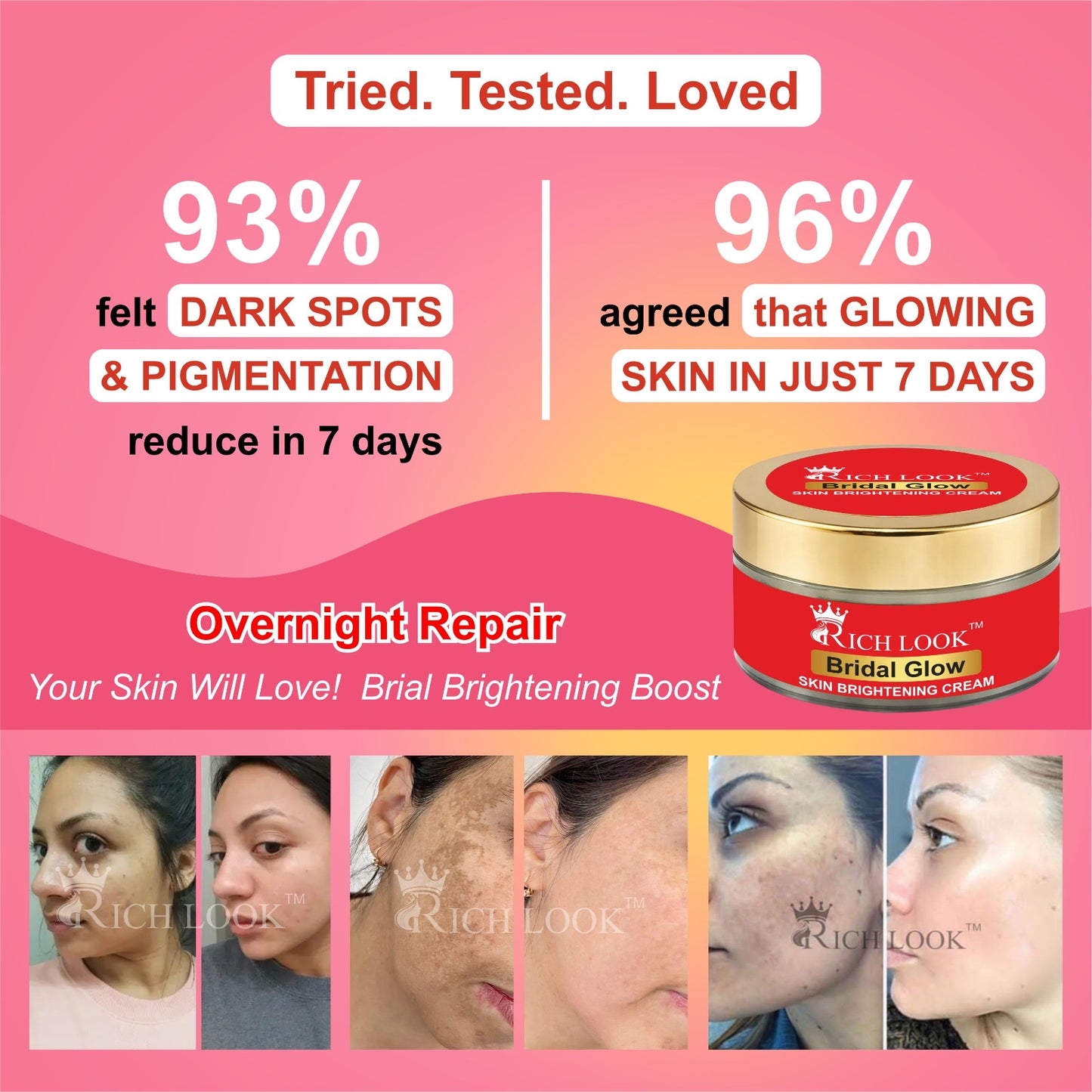 50 grams - BRIDAL GLOW - Skin Brightening in 6 days- Dark Spots & Dullness removal cream - Ultra Fairness & Glow Booster Night Cream.