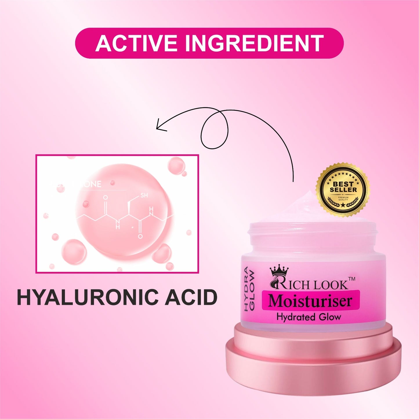 MOISTURIZING DAY CREAM Spf 50+ (Hydrated Glow with Hyaluronic Acid)