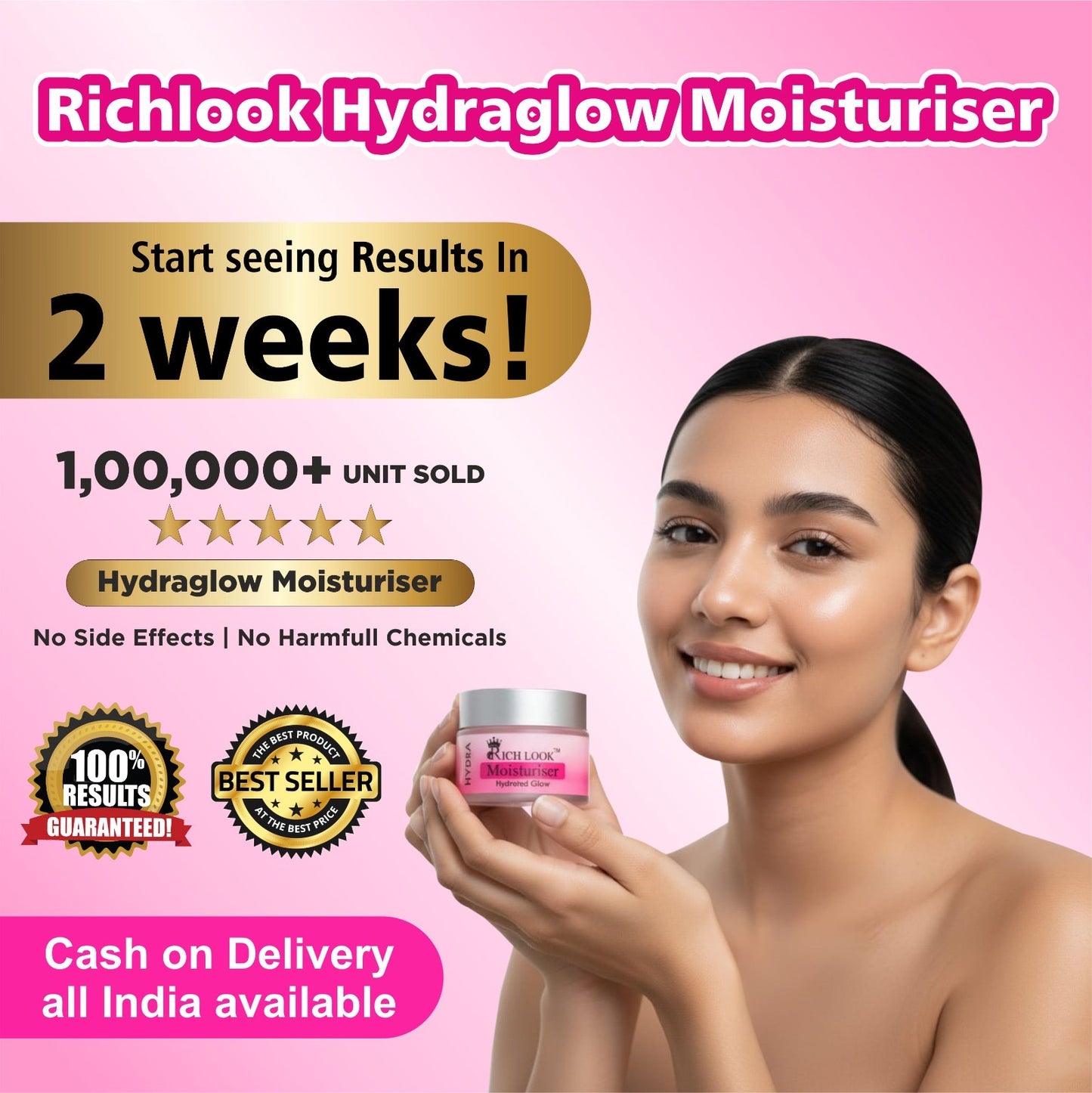 MOISTURIZING DAY CREAM Spf 50+ (Hydrated Glow with Hyaluronic Acid)